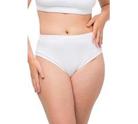 Ulla Popken Damen Slips, 2er-Pack, Uni, Biobaumwolle Slip, Schneeweiß, 46-48