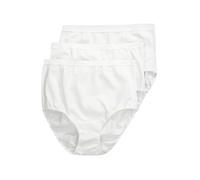 Ulla Popken Damen Slips, 3er-Pack, Schneeweiß, 46-48 EU