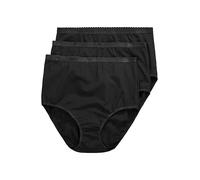 Ulla Popken Damen große Größen Übergrößen Plus Size Slips, 3er-Pack schwarz 46+ 795269130-46+