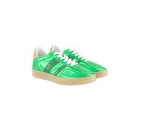 Ulla Popken Damen große Größen Übergrößen Plus Size Sneaker, Metallic-Lederoptik, Weite H smaragd 44 838753456-44
