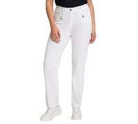 Ulla Popken Damen große Größen Übergrößen Plus Size Sommerhose Mony, angenehm leicht, Zipptaschen, Stretc schneeweiß 29 803013200-29