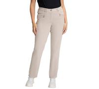 Ulla Popken Damen große Größen Übergrößen Plus Size Sommerhose Mony, angenehm leicht, Zipptaschen, Stretc kitt 104 803013679-104