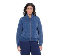 Ulla Popken Damen große Größen Übergrößen Plus Size Stepp-Blouson, Indigo-Färbung, Stehkragen, Langarm denimblau 58+ 847035723-58+