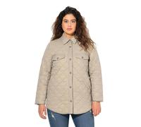 Ulla Popken Damen große Größen Übergrößen Plus Size Stepp-Hemdjacke Mittelgrau 42+ 828872310-42+