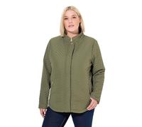 Ulla Popken Damen große Größen Übergrößen Plus Size Steppjacke, Strickeinsätze, Stehkragen, Zipptaschen lodengrün 50+ 837466190-50+
