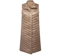 Ulla Popken Damen große Größen Übergrößen Plus Size Steppweste, Stehkragen, Zipptaschen, Seiten-Druckknöpfe blassbraun 54+ 833570320-54+