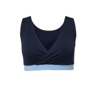 Ulla Popken Damen große Größen Übergrößen Plus Size Still-Bustier, Colorblocking, nahtlos, Biobaumwolle Nachtblau 50+ 830870139-50+