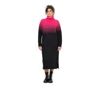 Ulla Popken Damen große Größen Übergrößen Plus Size Strick-Midikleid, Farbverlauf, Stehkragen, Langarm schwarz 50+ 837210100-50+