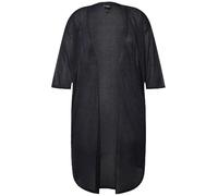 Ulla Popken Damen große Größen Übergrößen Plus Size Strickjacke, Glitter, offene Form, V-Ausschnitt Marine 50+ 832151770-50+