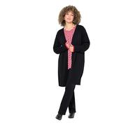 Ulla Popken Damen große Größen Übergrößen Plus Size Strickjacke, Lebkuchenmann, offene Jacke, V-Ausschnitt schwarz 46+ 833761100-46+