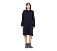 Ulla Popken Damen große Größen Übergrößen Plus Size Strickkleid, Noppen, Kapuze, Langarm, Biobaumwolle Marine 54+ 822408130-54+