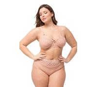 Ulla Popken Damen große Größen Übergrößen Plus Size String-Panty, Besticktes Mesh Champagner 46+ 818865660-46+