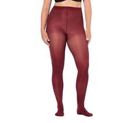 Ulla Popken Damen große Größen Übergrößen Plus Size Strumpfhose, 100 den, blickdicht dunkelrot 54+ 837870540-54+