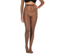 Ulla Popken Damen Strumpfhose, 3er-Pack, Helanca, 20 den, braun, 44/46
