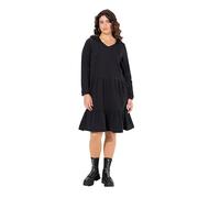 Ulla Popken Damen große Größen Übergrößen Plus Size Sweatkleid, Kapuze, A-Linie, V-Ausschnitt, Langarm 832386