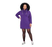 Ulla Popken Damen große Größen Übergrößen Plus Size Sweatkleid, Stehkragen, Langarm, Taschen tiefes violett 54+ 825247840-54+