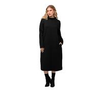 Ulla Popken Damen große Größen Übergrößen Plus Size Sweatkleid, Struktur, Taschen, Stehkragen, Langarm 821589