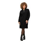Ulla Popken Damen große Größen Übergrößen Plus Size Sweatkleid, Troyerkragen, Reißverschluss, Langarm 821199