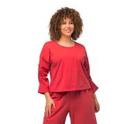 Ulla Popken Damen große Größen Übergrößen Plus Size Sweatshirt, kurz, Oversized, Rundhals, 3/4-Arm paprikarot 58+ 814307520-58+