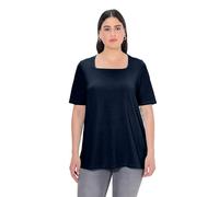 Ulla Popken Damen, A-Linie, Carree-Ausschnitt, Halbarm T-Shirt, Outerspace (Ersatzfarbe), 54-56