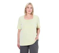 Ulla Popken Damen große Größen Übergrößen Plus Size T-Shirt, A-Linie, Carré-Ausschnitt, Halbarm Pistazie 58+ 807286407-58+