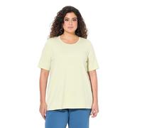 Ulla Popken Damen große Größen Übergrößen Plus Size T-Shirt, A-Linie, Rundhalsausschnitt, Halbarm Pistazie 54+ 807264407-54+