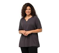 Ulla Popken Damen große Größen Übergrößen Plus Size T-Shirt, A-Linie, Tunika-Ausschnitt, Halbarm