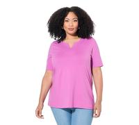 Ulla Popken Damen große Größen Übergrößen Plus Size T-Shirt, A-Linie, Tunika-Ausschnitt, Halbarm kühles pink 58+ 807259807-58+
