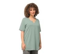 Ulla Popken Damen große Größen Übergrößen Plus Size T-Shirt, A-Linie, Tunika-Ausschnitt, Halbarm