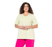 Ulla Popken Damen große Größen Übergrößen Plus Size T-Shirt, A-Linie, V-Ausschnitt, Halbarm Pistazie 58+ 807284407-58+