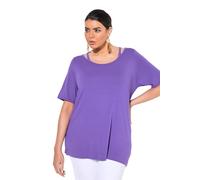 Ulla Popken Damen große Größen Übergrößen Plus Size T-Shirt, Cut-Out, Classic, Rundhals, Halbarm lila 62+ 839057830-62+