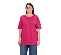 Ulla Popken Damen große Größen Übergrößen Plus Size T-Shirt, Rundhalsausschnitt, Relaxed, Halbarm magentapink 58+ 486910528-58+