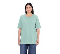 Ulla Popken Damen große Größen Übergrößen Plus Size T-Shirt, Rundhalsausschnitt, Relaxed, Halbarm helles moosgrün 42+ 486910182-42+