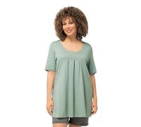 Ulla Popken Damen große Größen Übergrößen Plus Size T-Shirt, Zierfalten, A-Linie, Rundhals, Halbarm, Modal