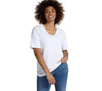 Ulla Popken Damen, 2er-Pack, V-Ausschnitt, Halbarm, Biobaumwolle T-Shirts, Marine, 58-60