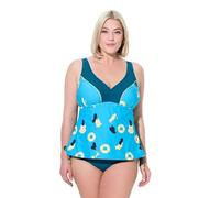 Ulla Popken Damen große Größen Übergrößen Plus Size Tankini, Schwimmerin, Softcups, Träger verstellbar türkis 46 837316753-46