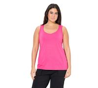 Ulla Popken Damen große Größen Übergrößen Plus Size Top, Modalmix, Herzausschnitt, ärmellos pink 54+ 837570512-54+