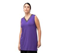 Ulla Popken Damen große Größen Übergrößen Plus Size Top, Perlen, A-Linie, Tunika-Ausschnitt, ärmellos lila 46+ 828307830-46+