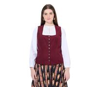 Ulla Popken Damen große Größen Übergrößen Plus Size Trachten-Mieder, Cord, Smok, Slim, ärmellos weinrot 54 829258340-54