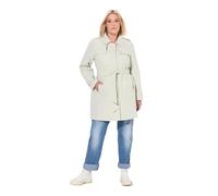 Ulla Popken Women's Trenchcoat, A-Linie, Hemdkragen, Bindegürtel Mäntel, Stein, 62/64