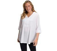 Ulla Popken Damen große Größen Übergrößen Plus Size Tunika, Bubble Qualität, 3/4-Ärmel schneeweiß 46+ 797450200-46+
