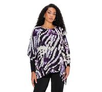 Ulla Popken Damen große Größen Übergrößen Plus Size Tunika, doppellagig, Oversized, Rundhals, 3/4-Arm