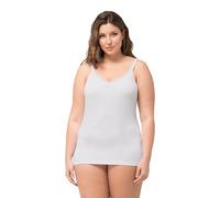 Ulla Popken Damen große Größen Übergrößen Plus Size Unterhemd, Spitze, Bambus, hautfreundlich schneeweiß 58+ 806093200-58+