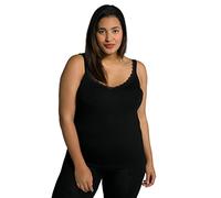 Ulla Popken Damen große Größen Übergrößen Plus Size Unterhemd, Spitze, Bambus, hautfreundlich schwarz 62+ 806093100-62+