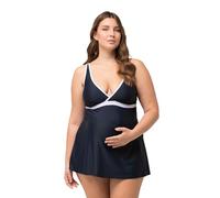 Ulla Popken Damen große Größen Übergrößen Tankini, Zweiteiler, Umstandsmode, verstellbare Träger, breites Bündchen, Oeko-TEX Marine 50 825423130-50