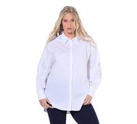 Ulla Popken Damen Hemdkragenbluse Oversize Blusen, Schneeweiß, 42-44 EU