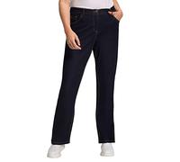 Ulla Popken Damen große Größen Übergrößen Plus Size Jeans Marie, Bootcut, Komfortbund, 5-Pocket-Schnitt Dark Blue Denim 116 724599903-116