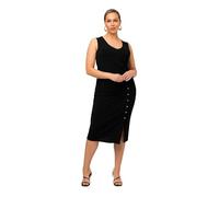 Ulla Popken Damen Jersey-midikleid, Raffung, V-Ausschnitt Kleid