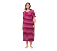 Ulla Popken Damen Nightgown, Stripes, Long Nachthemd, Fuchsia, 46-48