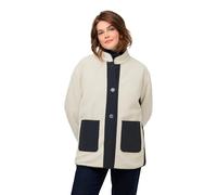 Ulla Popken Damen Reversible Jacket with Fake Shearling fur Jacken, Marine, 50-52